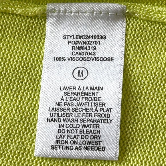 NWT CYRUS Short Sleeve Silky Knit Open Cardigan in Chartreuse Size M - Picture 5 of 16